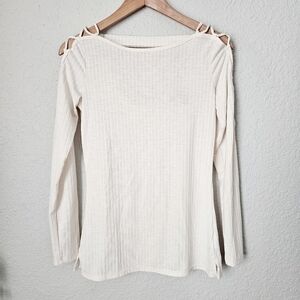 Jessica Simpson Laced Sleeves Open Back Top Size Small